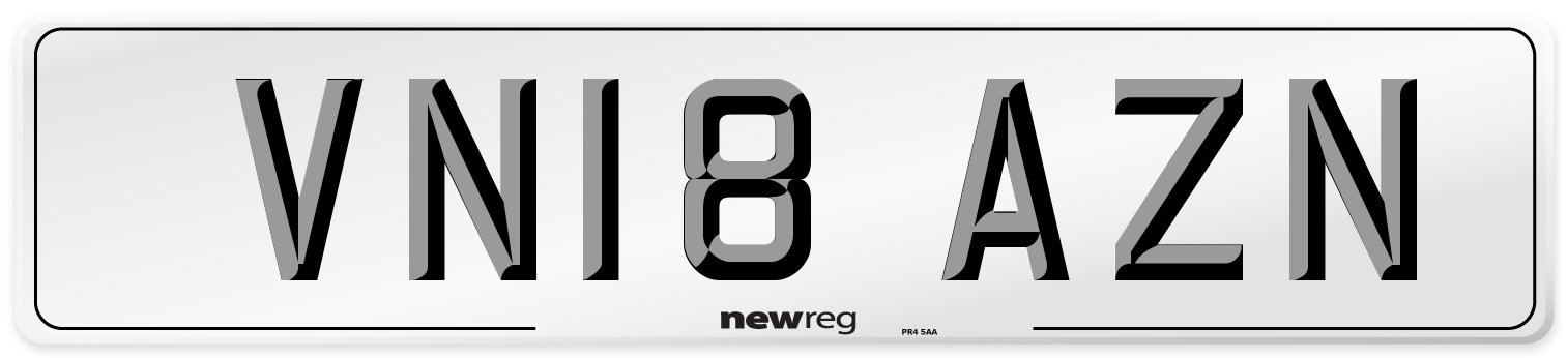 VN18 AZN Number Plate from New Reg
